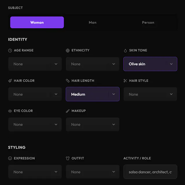Avatar prompt builder